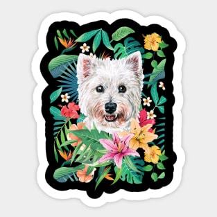 Tropical Westie Sticker